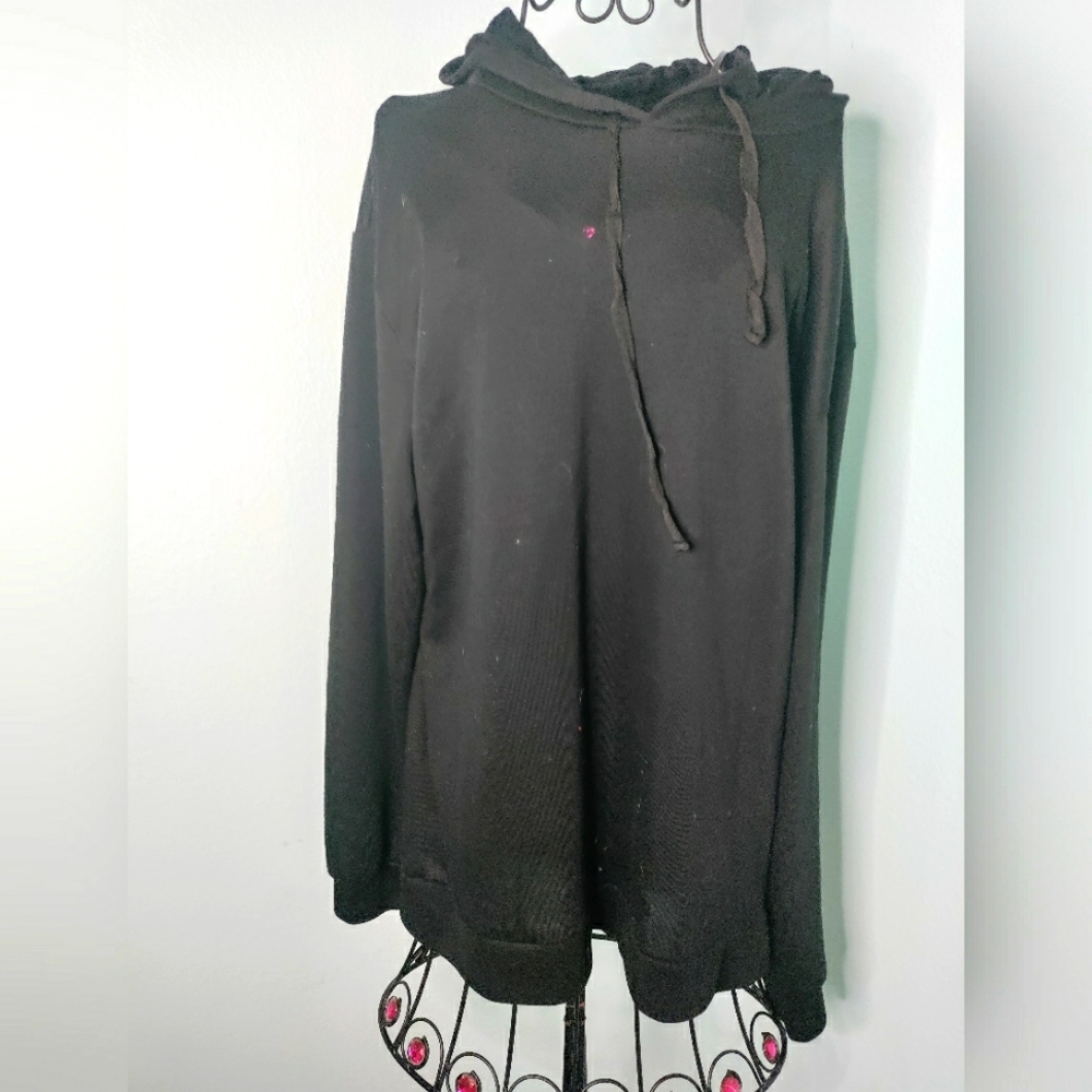 Plain black hoodie for women